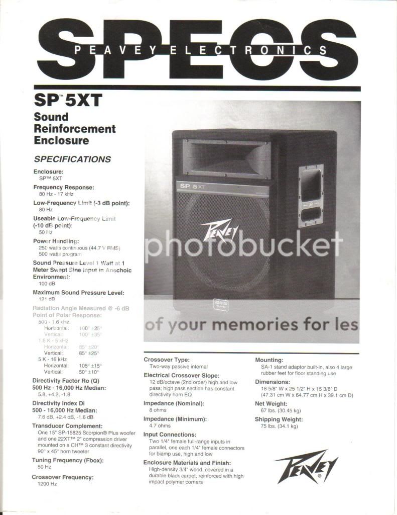 Peavey SP5xt Photo by dmshaggy Photobucket